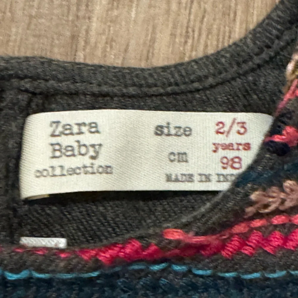 Zara Baby Embroidered Charcoal Top